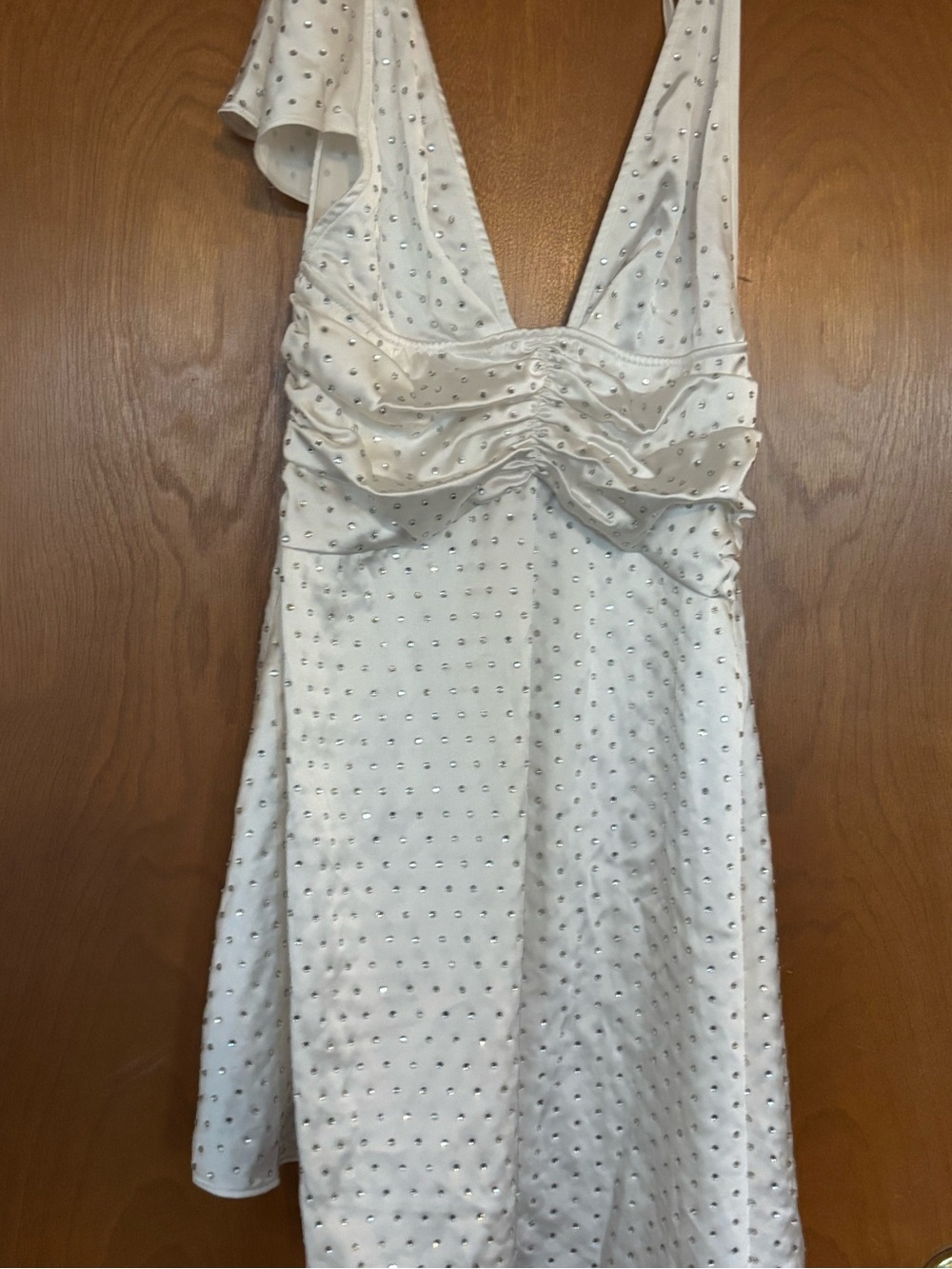 WeWoreWhat White Embellished V-Neck Dress